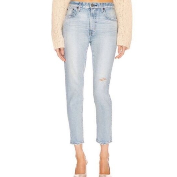 Moussy Denim - Moussy Vintage Hillrose Ankle Crop Jeans. Blue Size 29 Made In Japan Light Wash